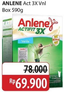 Promo Harga Anlene Actifit 3x High Calcium Vanilla 590 gr - Alfamidi