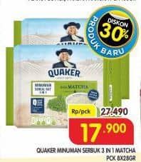 Promo Harga Quaker Oatmeal 3 In 1 Matcha per 8 pcs 28 gr - Superindo