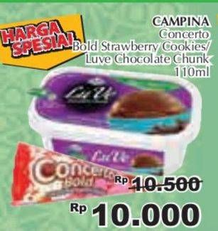 Promo Harga CAMPINA Concerto Bold Strawberry Cookies 110 ml - Giant