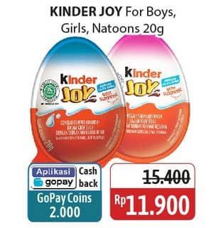 Promo Harga Kinder Joy Chocolate Crispy Natoons, Girls, Boys 20 gr - Alfamidi