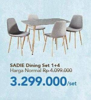 Promo Harga SADIE Dining Set 1+4  - Carrefour