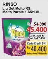 Promo Harga Rinso Liquid Detergent + Molto Purple Perfume Essence, + Molto Pink Rose Fresh 1500 ml - Alfamart