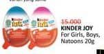 Promo Harga Kinder Joy Chocolate Crispy Girls, Boys, Natoons 20 gr - Alfamidi