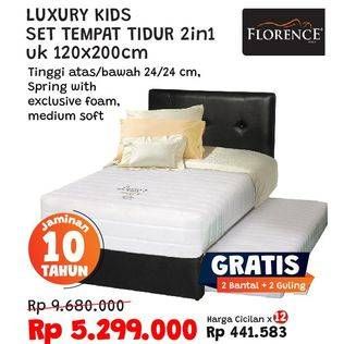 Promo Harga FLORENCE Luxury Kids Super Single Bed Set 120x200cm  - Courts