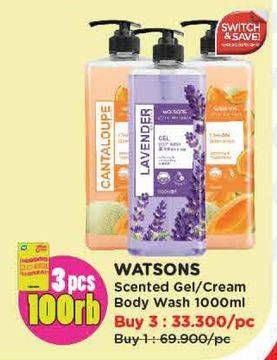 Watsons Scented Gel/Cream Body Wash 1000ml