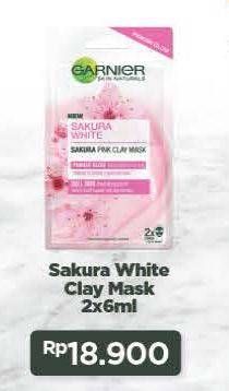 Promo Harga GARNIER Mask Sakura White per 2 sachet 6 ml - Alfamart