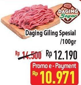 Promo Harga Daging Giling Sapi Spesial per 100 gr - Hypermart