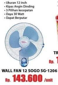 Promo Harga Wall Fan SG-1206  - Hari Hari