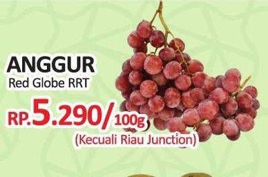 Promo Harga Anggur Red Globe RRT per 100 gr - Yogya