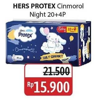 Promo Harga Hers Protex Comfort Night Wing 30cm 24 pcs - Alfamidi