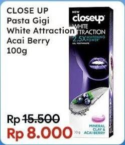 Promo Harga Close Up Pasta Gigi White Attraction Mineral Clay Acai Berry 100 gr - Indomaret