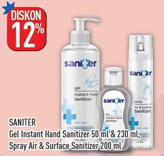Promo Harga SANITER Gel Instant Hand Sanitizer/Air & Surface Sanitizer Aerosol  - Hypermart