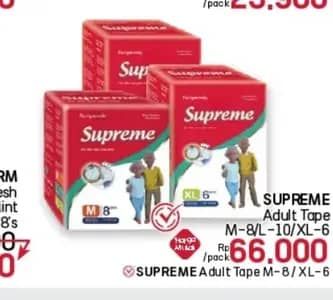 Promo Harga Supreme Adult Diapers M8, L10, XL6 6 pcs - LotteMart