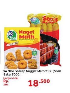 Promo Harga Sedaap Naget Math 250gr/ Sosis Bakar 500gr  - Carrefour