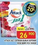 Promo Harga Attack Jaz1 Detergent Powder +Softener Rose Berry 1400 gr - Superindo