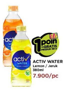 Promo Harga ACTIV WATER Minuman Isotonik + Multivitamin Lemon, Jeruk 380 ml - Watsons