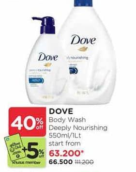 Promo Harga Dove Body Wash Deeply Nourishing 550 ml - Watsons