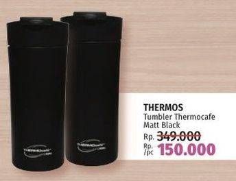 Promo Harga Thermos Thermocafe Stainless Steel Matt Black PLT-450 450 ml - LotteMart