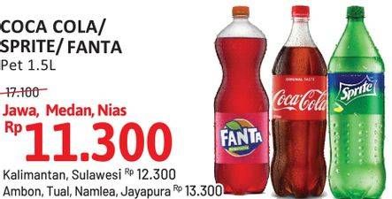 Promo Harga Coca Cola / Sprite / Fanta Pet 1,5 L  - Alfamidi