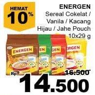 Promo Harga ENERGEN Cereal Instant Chocolate, Vanilla, Kacang Hijau, Jahe per 10 sachet 29 gr - Giant