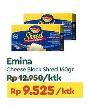 Promo Harga Emina Cheddar Cheese Shred 160 gr - TIP TOP