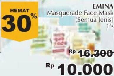 Promo Harga EMINA Masquerade Face Mask Pomegranate, Rice, Sunflower Seed Oil 23 gr - Giant