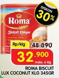 Promo Harga Roma Biskuit Kelapa 345 gr - Superindo