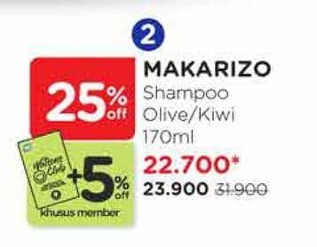 Promo Harga Makarizo Shampoo Kiwi 170 ml - Watsons