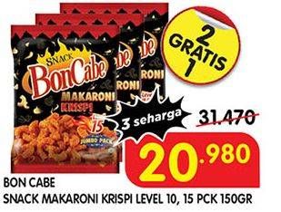 Promo Harga KOBE BON CABE Makaroni Krispi Level 10, Level 15 150 gr - Superindo