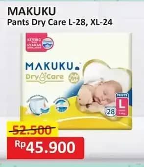 Promo Harga Makuku Dry & Care Celana L28, XL24 24 pcs - Alfamart