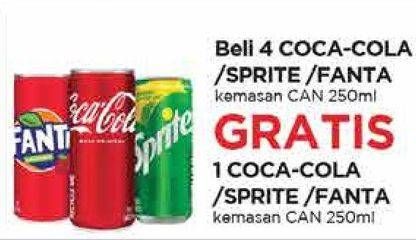 Promo Harga COCA COLA/SPRITE/FANTA Kaleng 250ml  - Hypermart