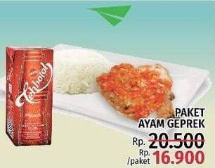 Promo Harga Paket Ayam Geprek + SOSRO Teh Botol Kotak  - LotteMart