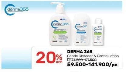 Promo Harga DERMA 365 Gentle Cleanser & Gentle Lotion  - Guardian
