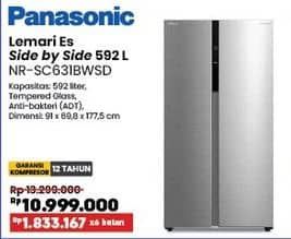 Promo Harga Panasonic NR-SC631BWSD Kulkas Side by Side  - COURTS