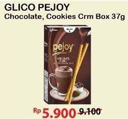 Promo Harga GLICO PEJOY Stick Cookies Cream, Chocolate 37 gr - Alfamart
