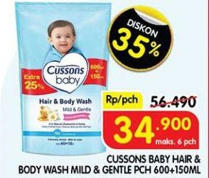 Promo Harga Cussons Baby Hair & Body Wash Mild Gentle 600 ml - Superindo