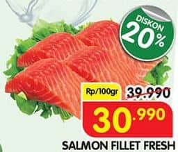 Promo Harga Salmon Fillet per 100 gr - Superindo