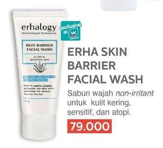 Promo Harga ERHALOGY Skin Barrier Facial Wash  - Watsons