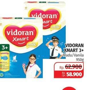 Promo Harga VIDORAN Xmart 3+ Madu, Vanilla 950 gr - Lotte Grosir