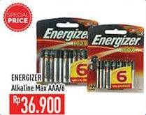 Promo Harga ENERGIZER Battery Alkaline AAA/6 6 pcs - Hypermart