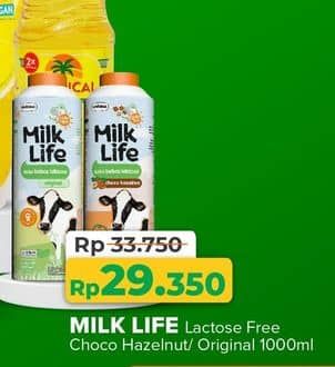 Promo Harga Milk Life Fresh Milk Murni, Bebas Laktosa Choco Hazelnut 1000 ml - Yogya