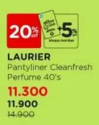 Promo Harga Laurier Pantyliner Cleanfresh Perfumed 40 pcs - Watsons