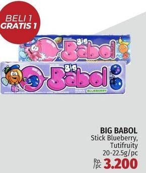 Promo Harga BIG BABOL Candy Gum Blueberry, Tutti Fruty per 5 pcs 20 gr - LotteMart