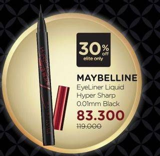 Promo Harga MAYBELLINE Hypersharp Power Black  - Watsons