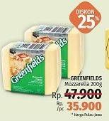 Promo Harga GREENFIELDS Cheese Mozzarella 200 gr - LotteMart