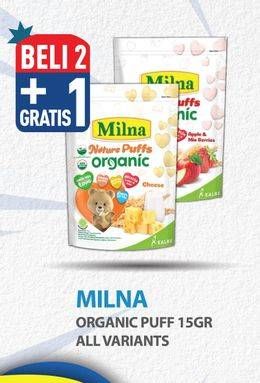 Promo Harga Milna Nature Puffs Organic All Variants 15 gr - Hypermart