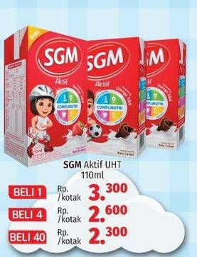 Promo Harga SGM Aktif Susu Cair 110 ml - LotteMart