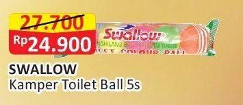 Promo Harga Swallow Naphthalene Toilet Colour Ball S-109 5 pcs - Alfamart