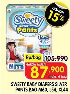 Promo Harga Sweety Silver Pants L54, M60, XL44 44 pcs - Superindo