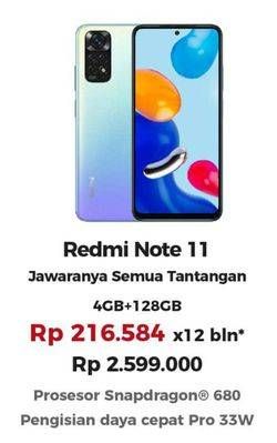 Promo Harga Xiaomi Redmi Note 11 4GB + 128GB  - Erafone